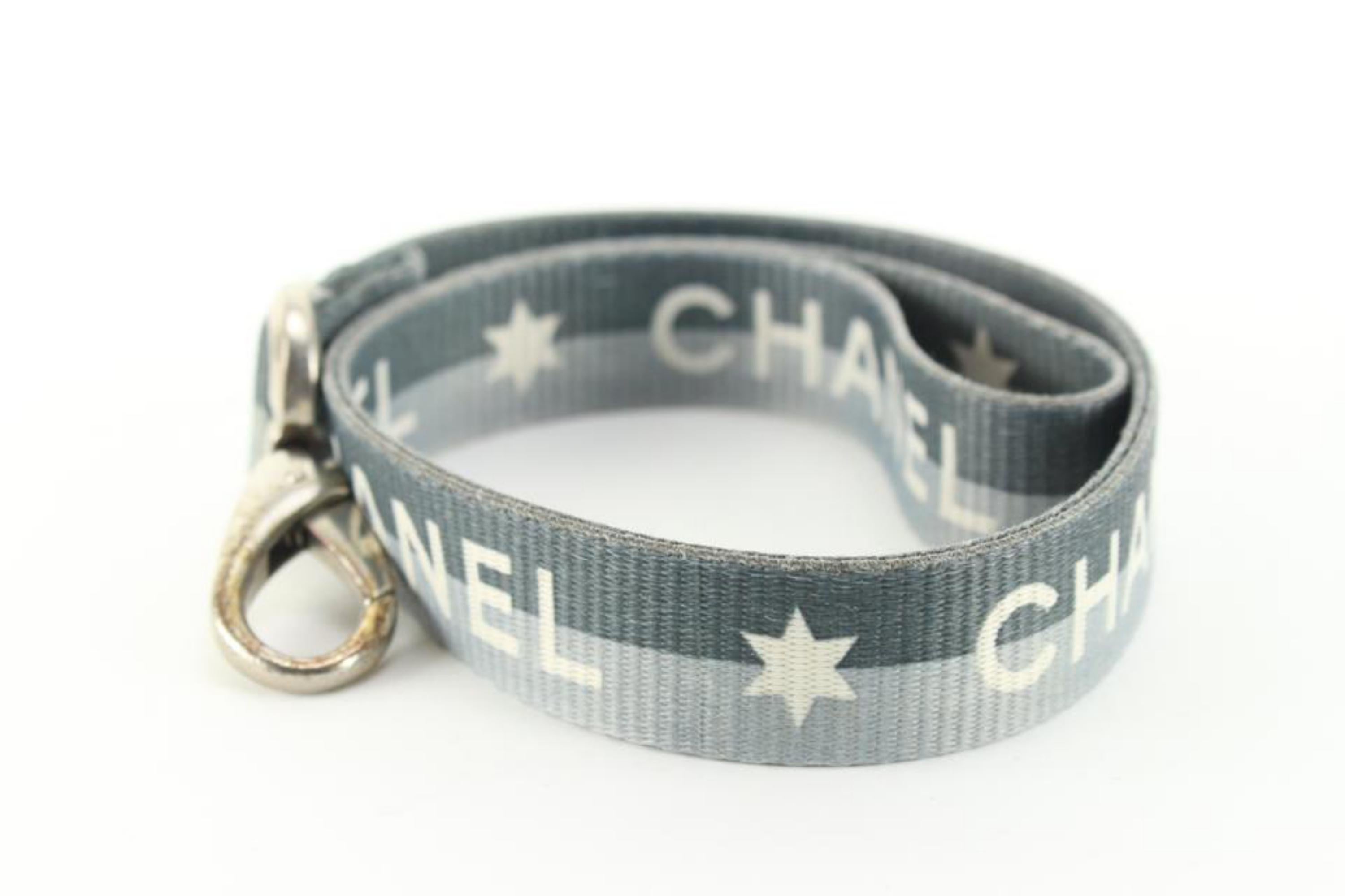 Chanel 01p Grey CC Logo Star Lanyard Necklace with Clip 2cc822s 4