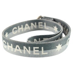 Chanel 01p Grey CC Logo Star Lanyard Necklace with Clip 2cc822s