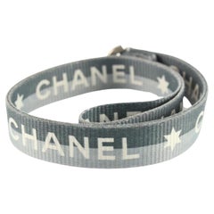 Chanel 01p Grau CC Logo Star Lanyard Halskette mit Clip 2cc822s