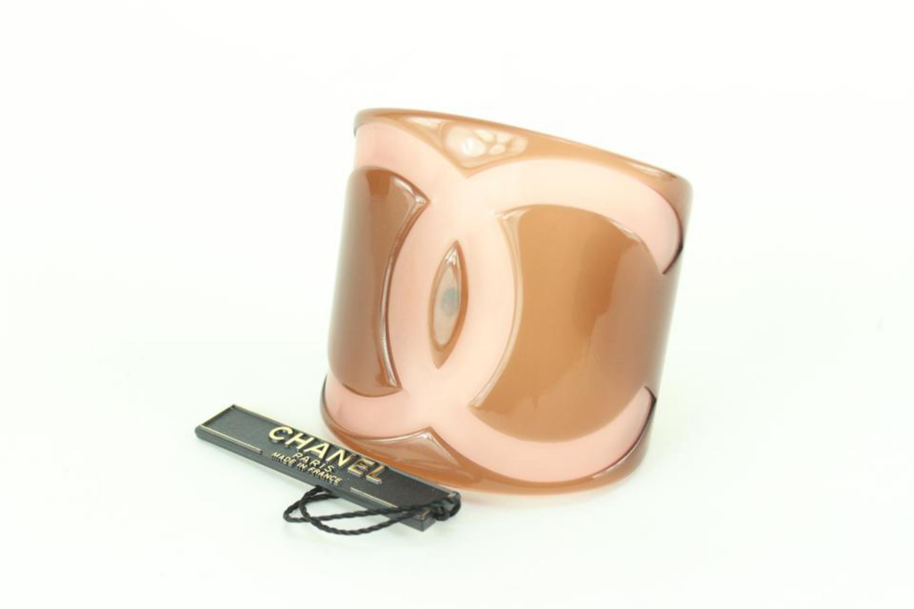 Chanel 01p Mauve x Pink  CC Logo  Cuff Bracelet 15cc830s 6