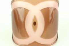 Chanel 01p Mauve x Pink  CC Logo  Cuff Bracelet 15cc830s