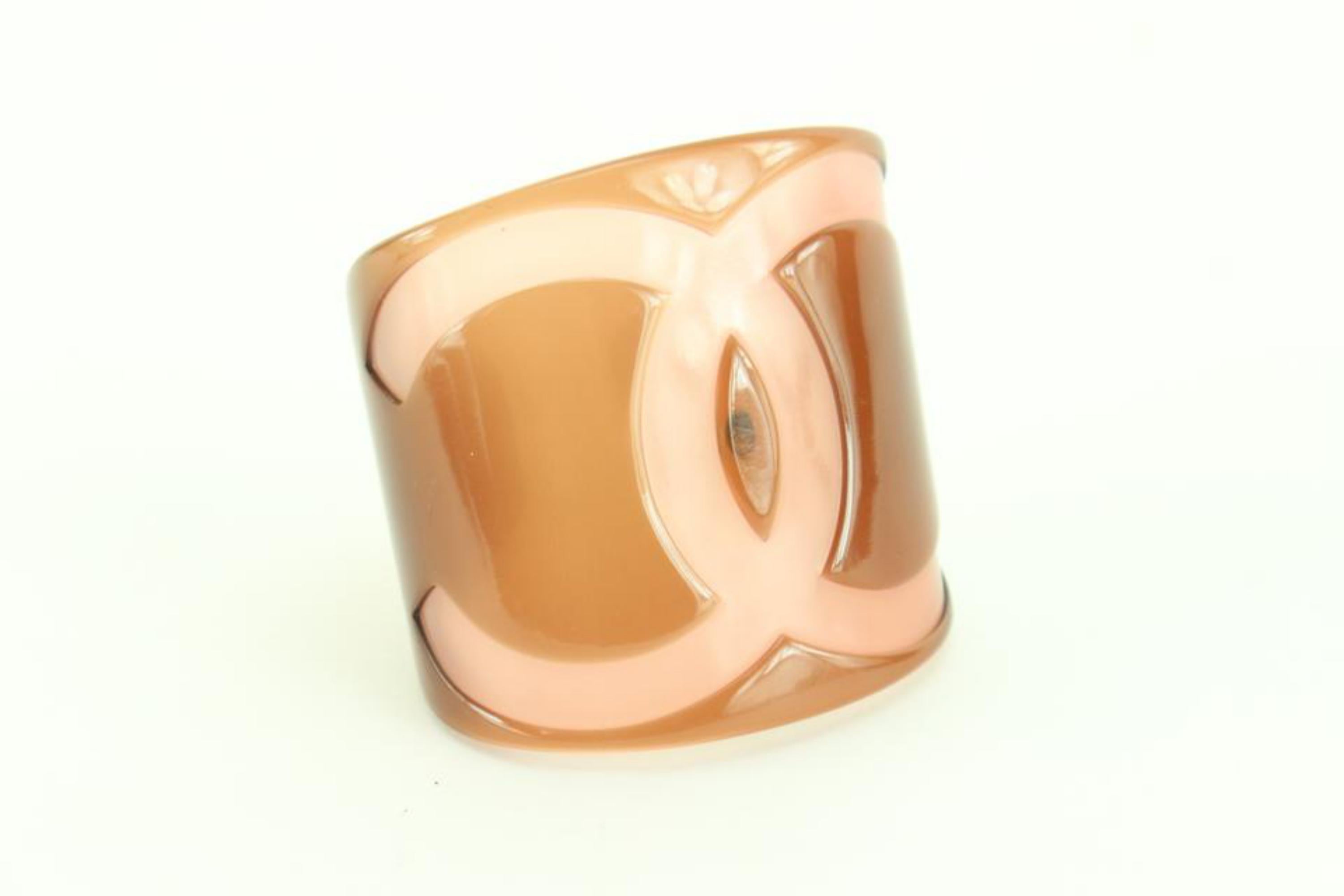 Chanel 01p Mauve x Pink  CC Logo  Cuff Bracelet 15cc830s 2