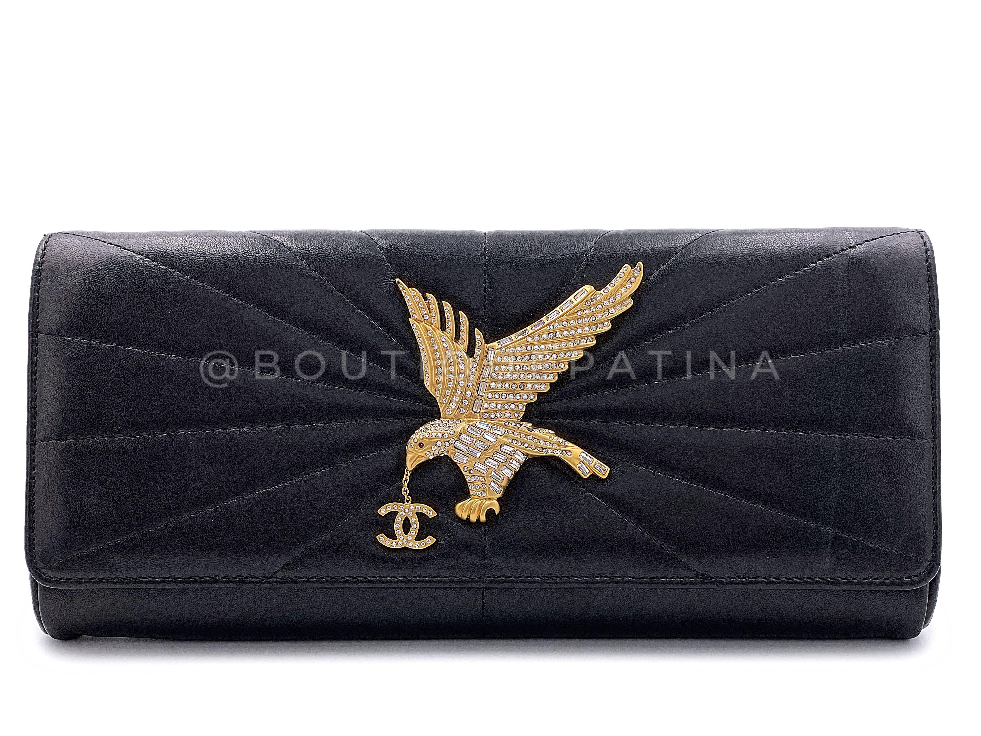 Chanel 01P Vintage Imperial Eagle Hawk Clutch on Chain Flap Bag 24k GHW ...