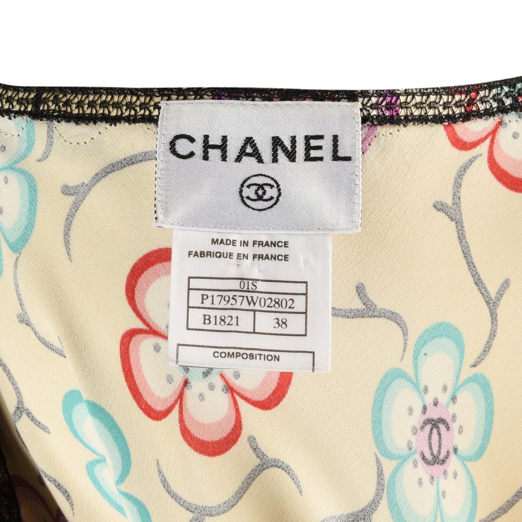 Chanel 01S Dress Large CC Abstract Camellia Lace Insets 38  6