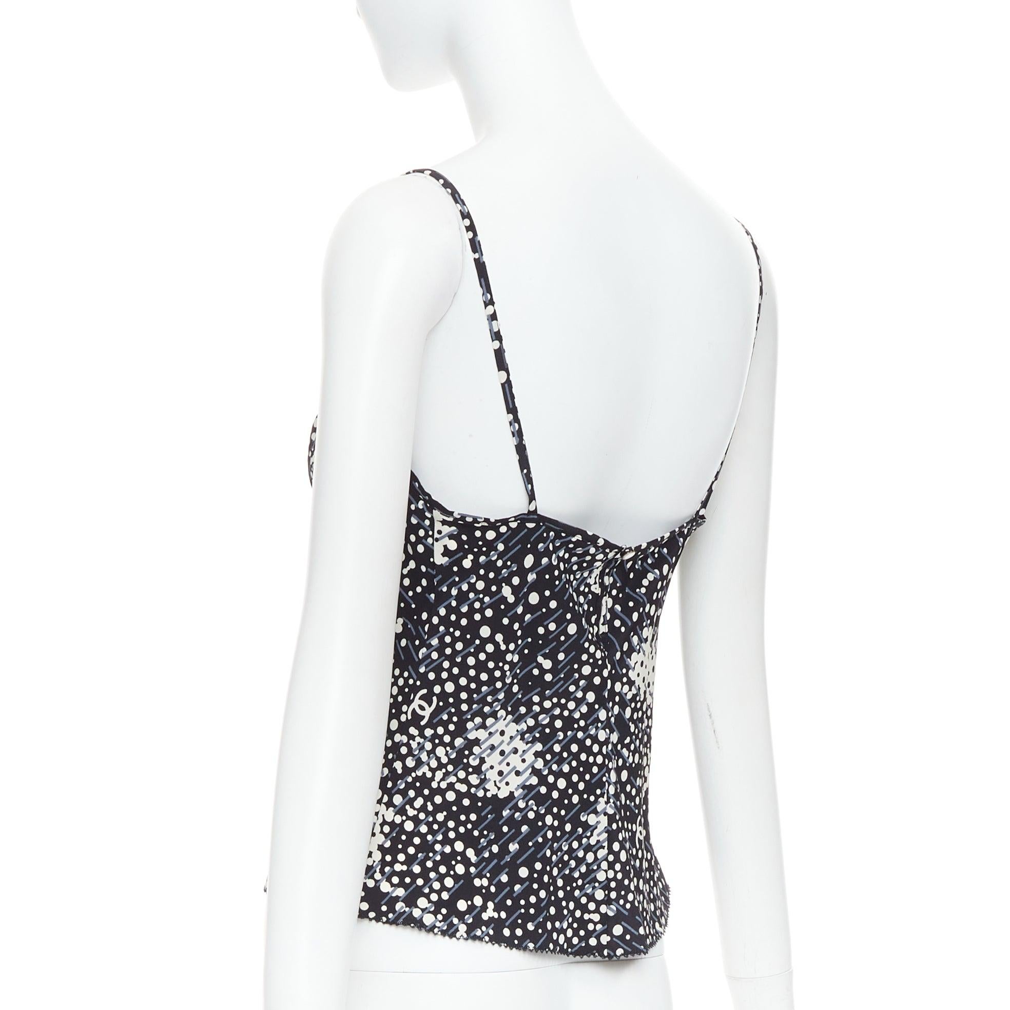 Chanel 02A 100% seta con logo CC a pois e perle FR40 S in vendita 1
