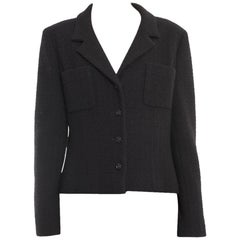 Chanel 02C Black Classic Tweed Jacket - 40