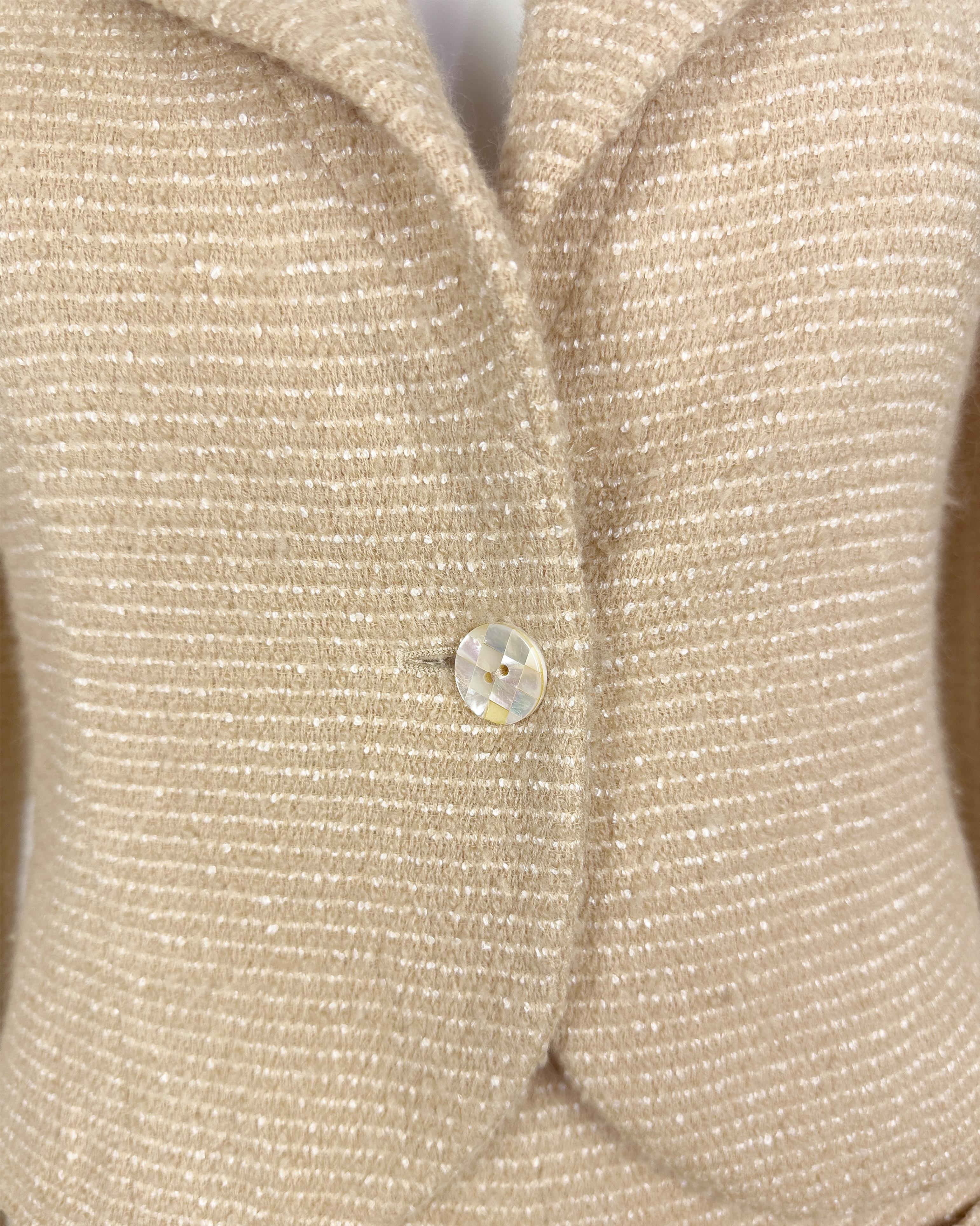 Abito con gonna in lana Chanel 02C Collection'S Light Tan in vendita 1