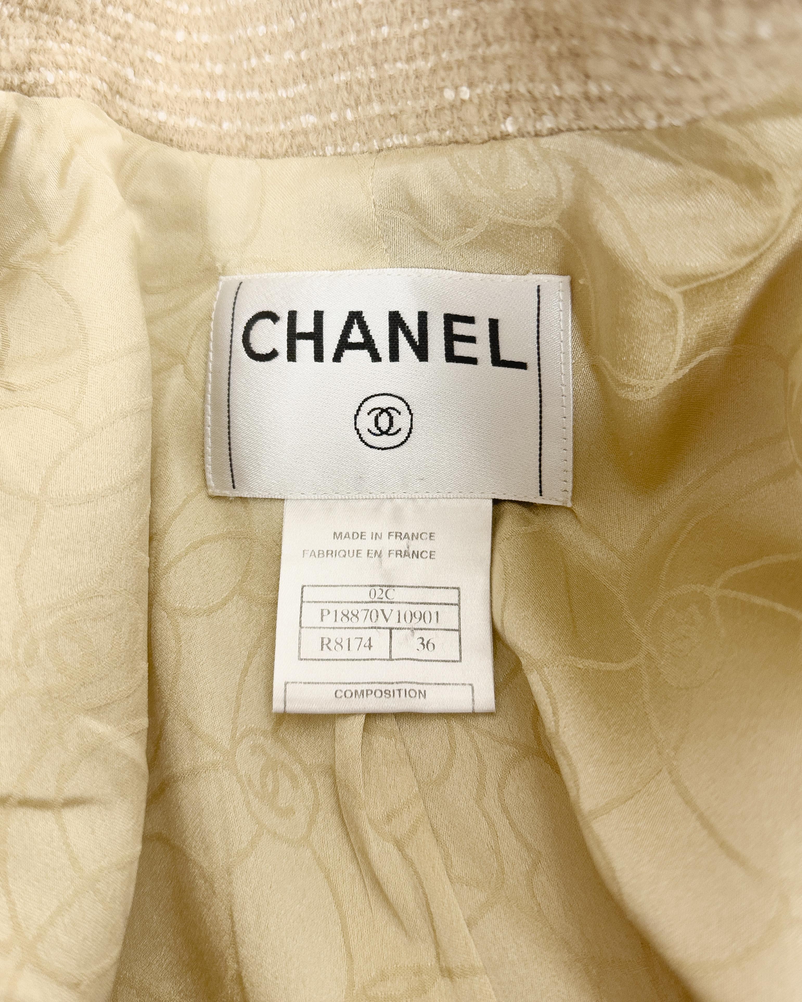 Abito con gonna in lana Chanel 02C Collection'S Light Tan in vendita 2