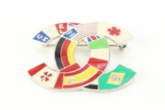 Chanel 03A International Flags CC Logo Brooch Pin National  Corsage 40ck83s