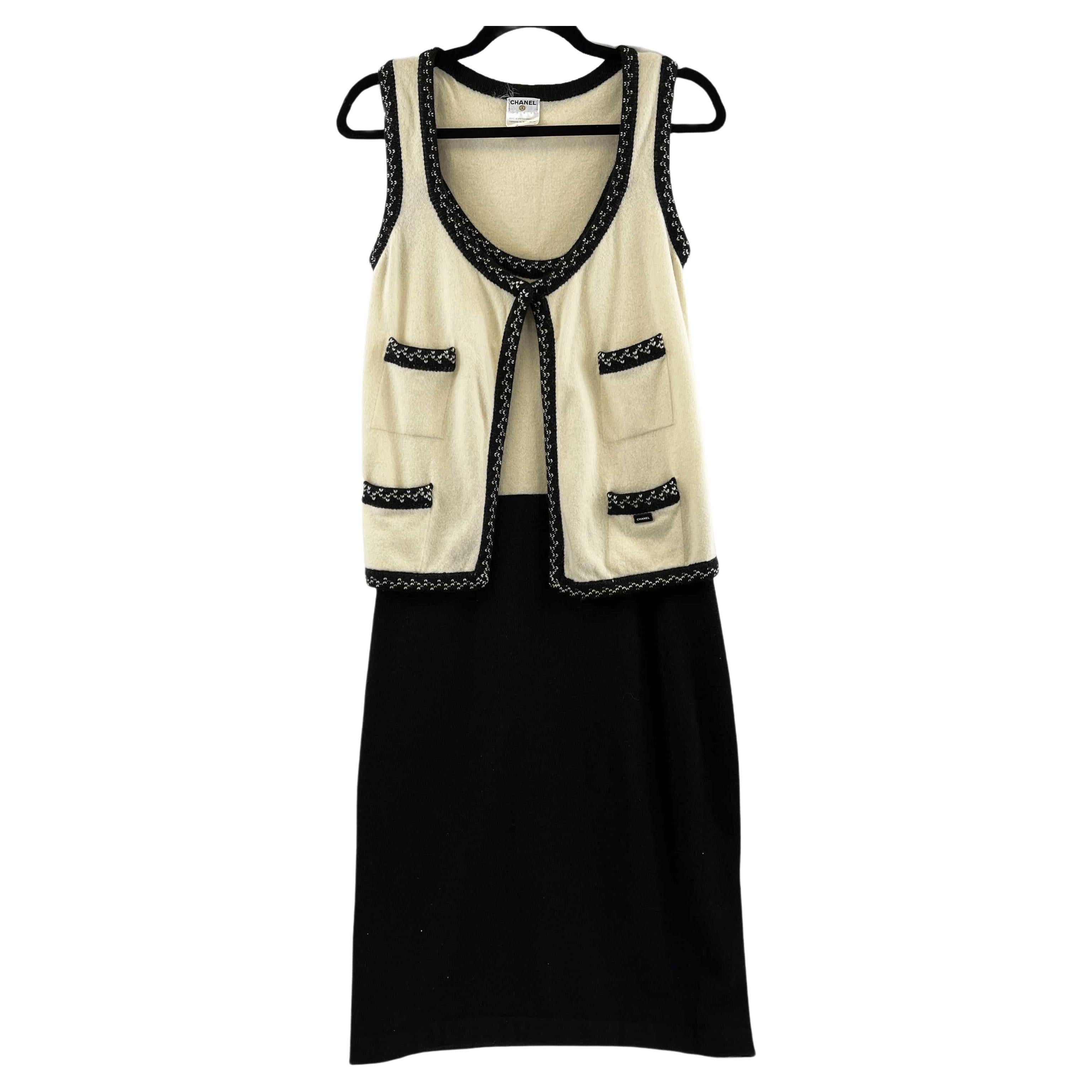 Chanel // Black & Grey Tweed Dress – VSP Consignment