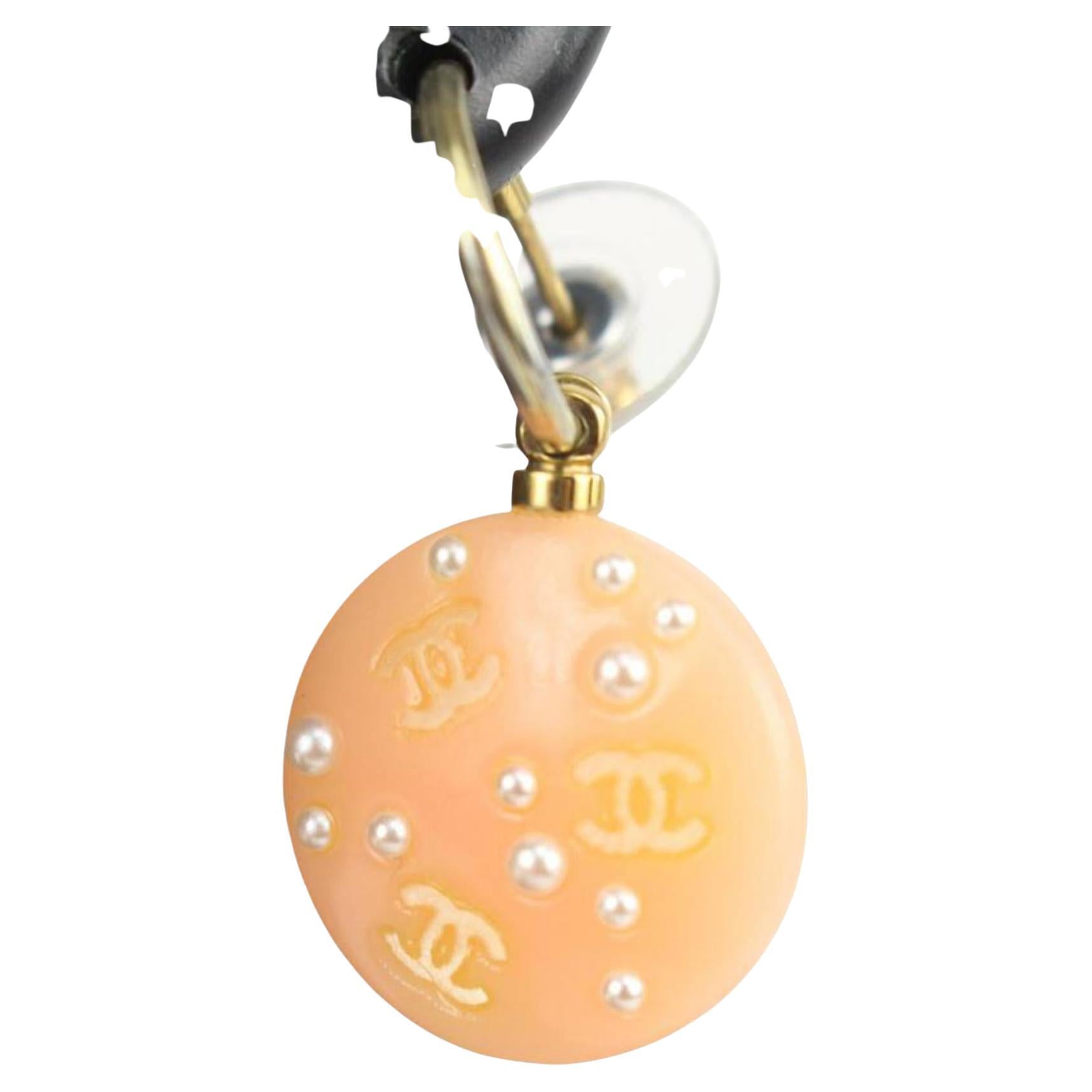 Chanel 03P Pink Pearl CC Pierce Drop Earrings 1014c14 For Sale