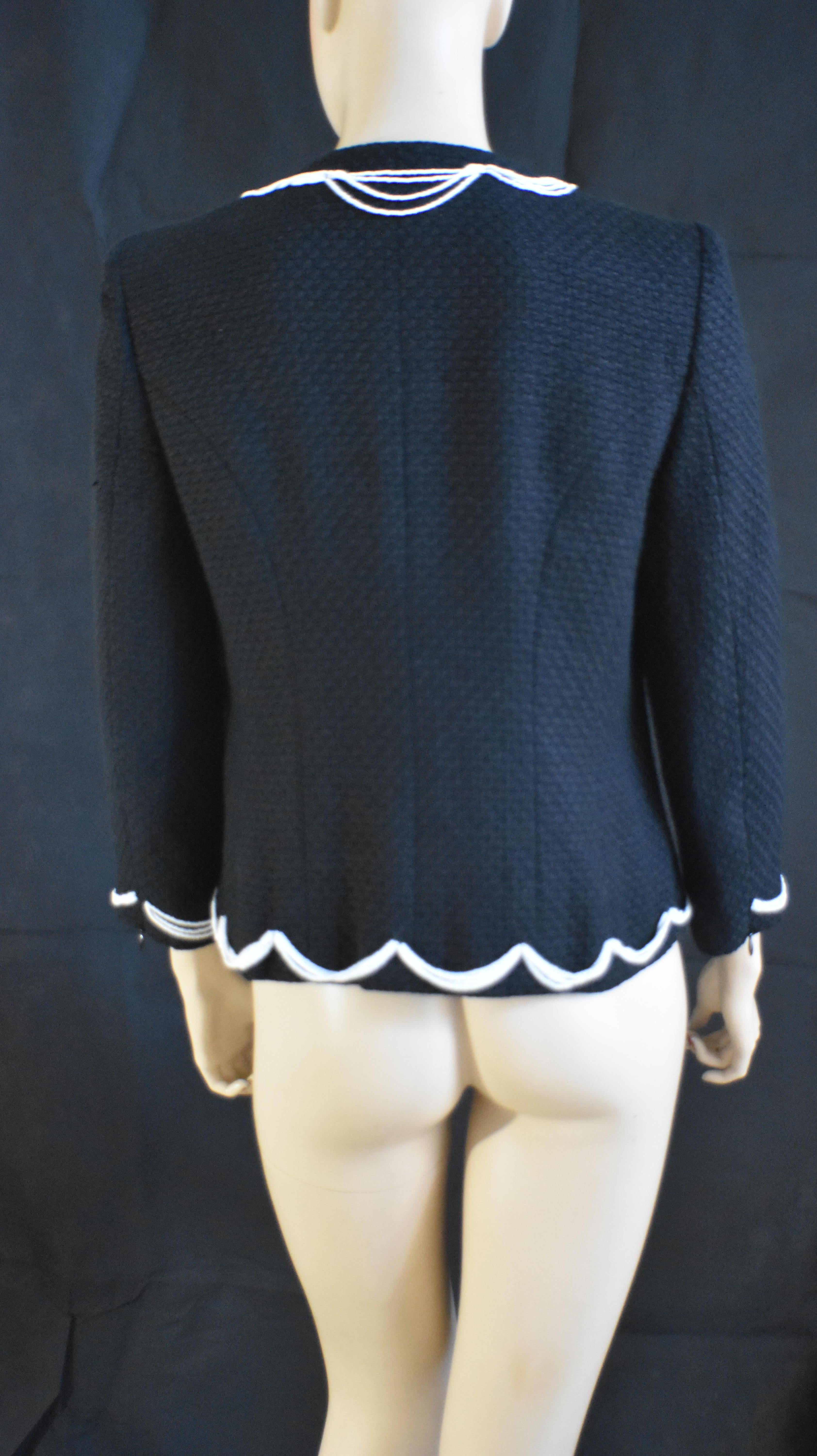 Black Chanel 03P Spring 2003 Bead Embellished Runway Jacket 38 For Sale