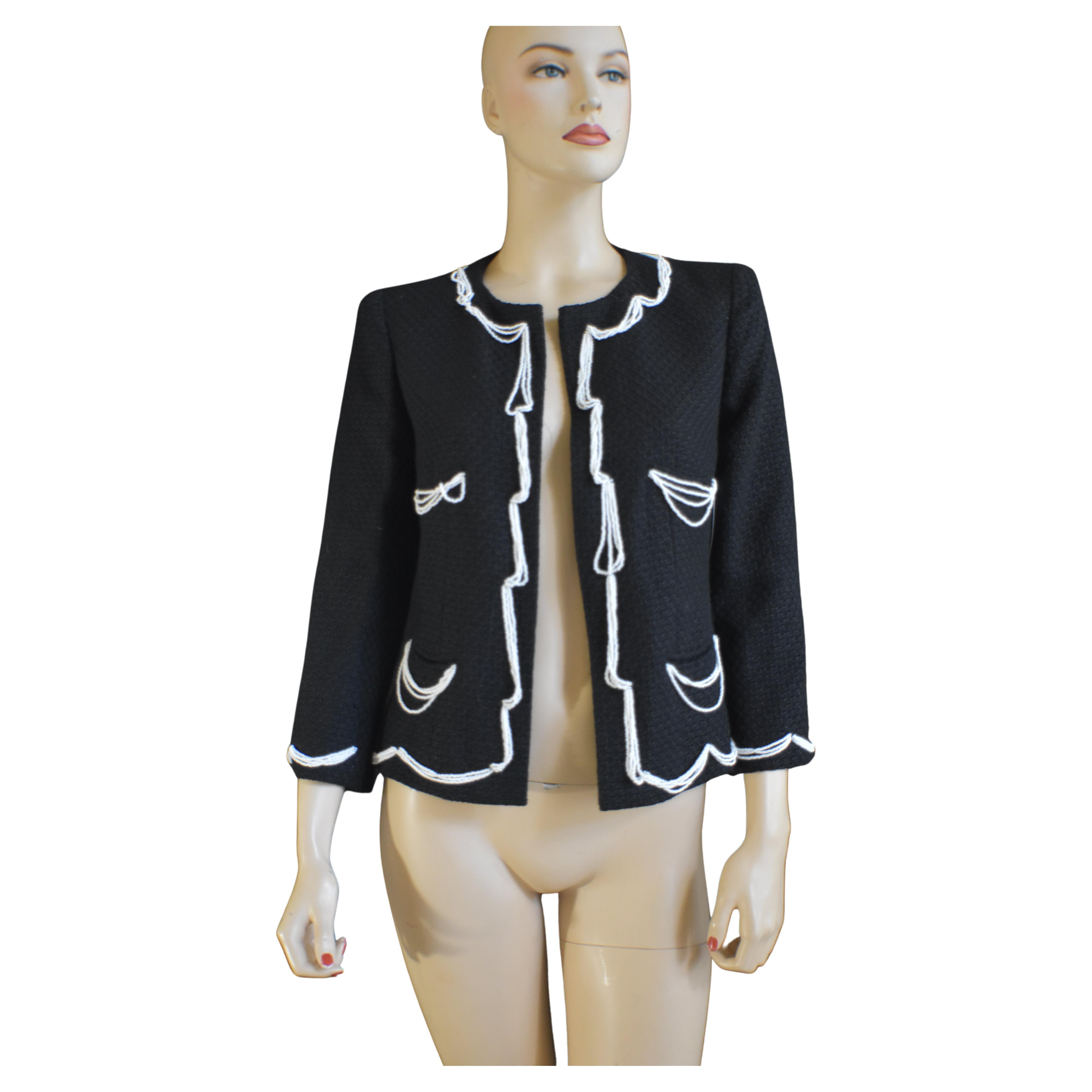 Chanel 03P Spring 2003 Bead Embellished Runway Jacket 38 For Sale