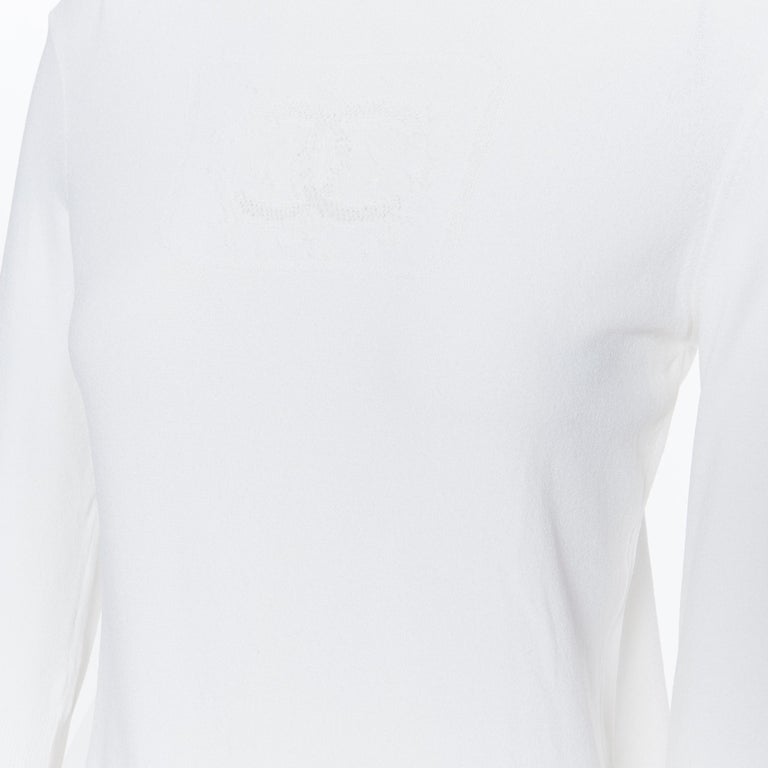 Chanel Short-Sleeve Wool Sweater in White — UFO No More
