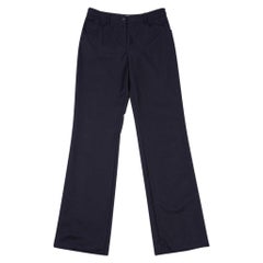 Chanel 04A Pantalon noir en laine et cachemire, Taille 36/4