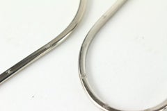 Chanel 04P CC Heart Hoop Earrings Silver Pierce Pierced Hoops 101c9