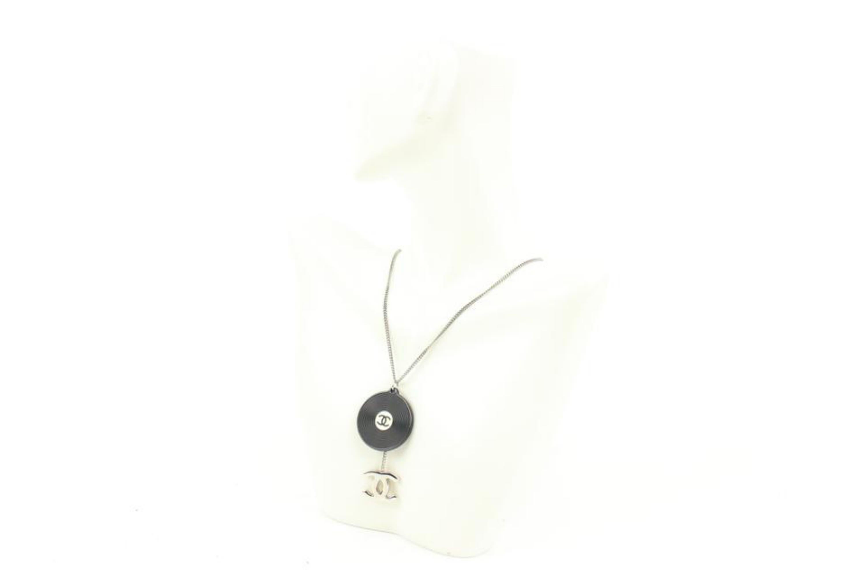 Black Chanel 04P Record Chain Necklace s210ck63
