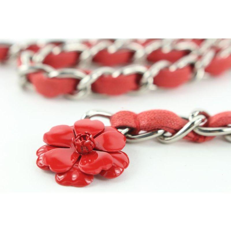 Chanel 04P Red Camellia Chain Belt or Floral Necklace 717ccs323 5