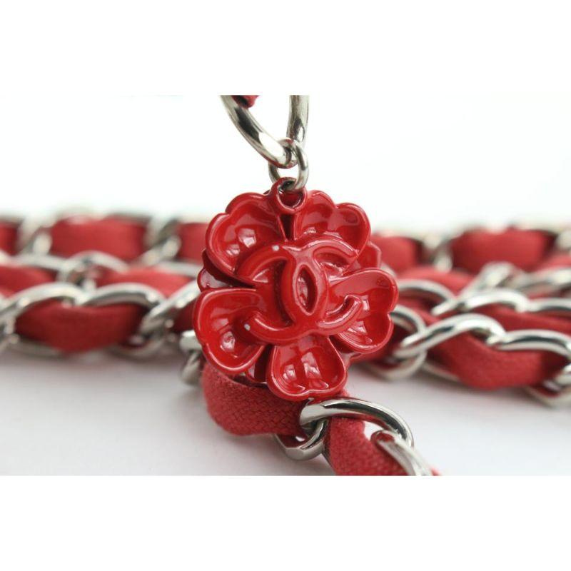 Chanel 04P Red Camellia Chain Belt or Floral Necklace 717ccs323 6