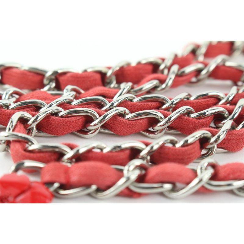 Chanel 04P Red Camellia Chain Belt or Floral Necklace 717ccs323 7