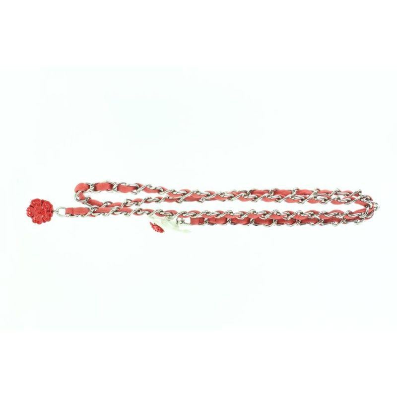 Chanel 04P Red Camellia Chain Belt or Floral Necklace 717ccs323 2