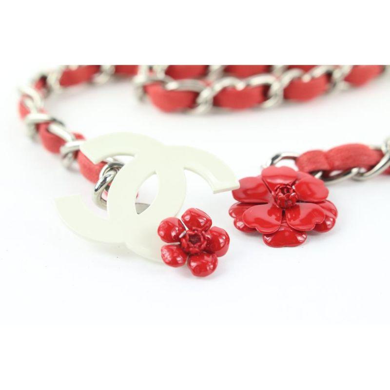 Chanel 04P Red Camellia Chain Belt or Floral Necklace 717ccs323 4