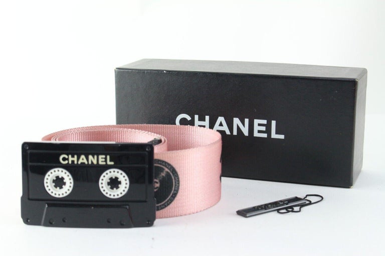Chanel 04P Size 75/30 Pink Cassette Tape Belt 1CC615K