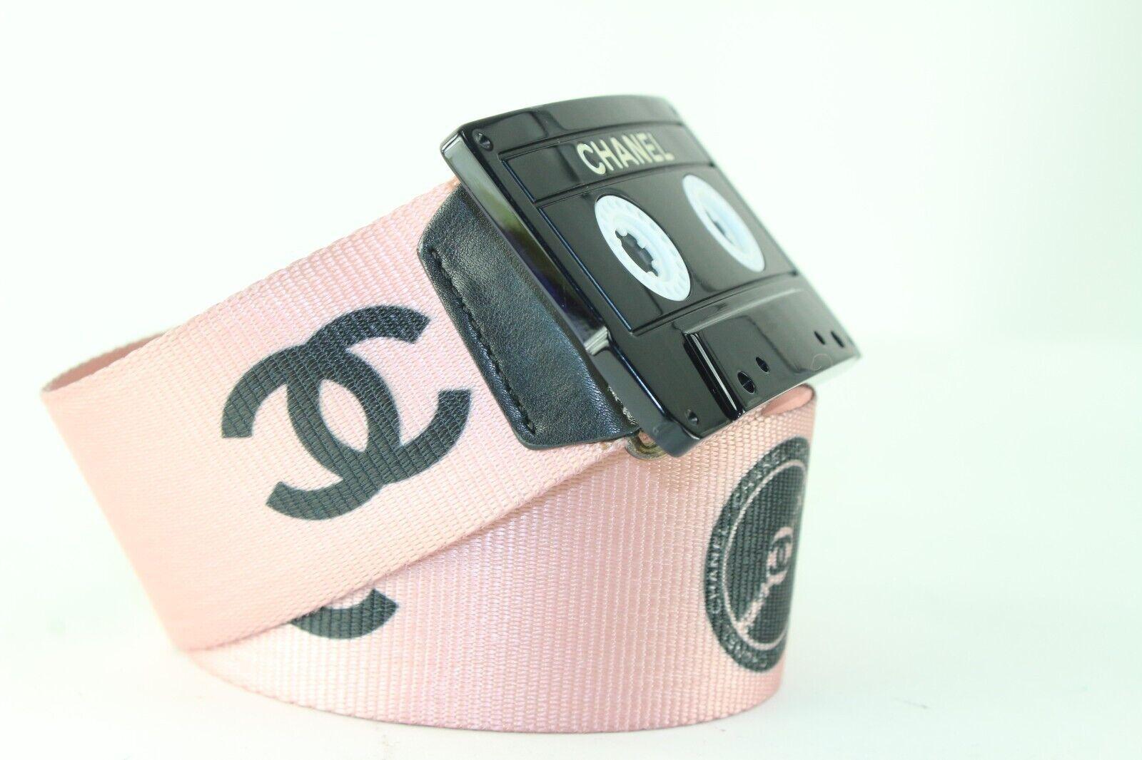 Chanel 04P Size 75/30 Pink Cassette Tape Belt 1CC615K In Good Condition For Sale In Dix hills, NY