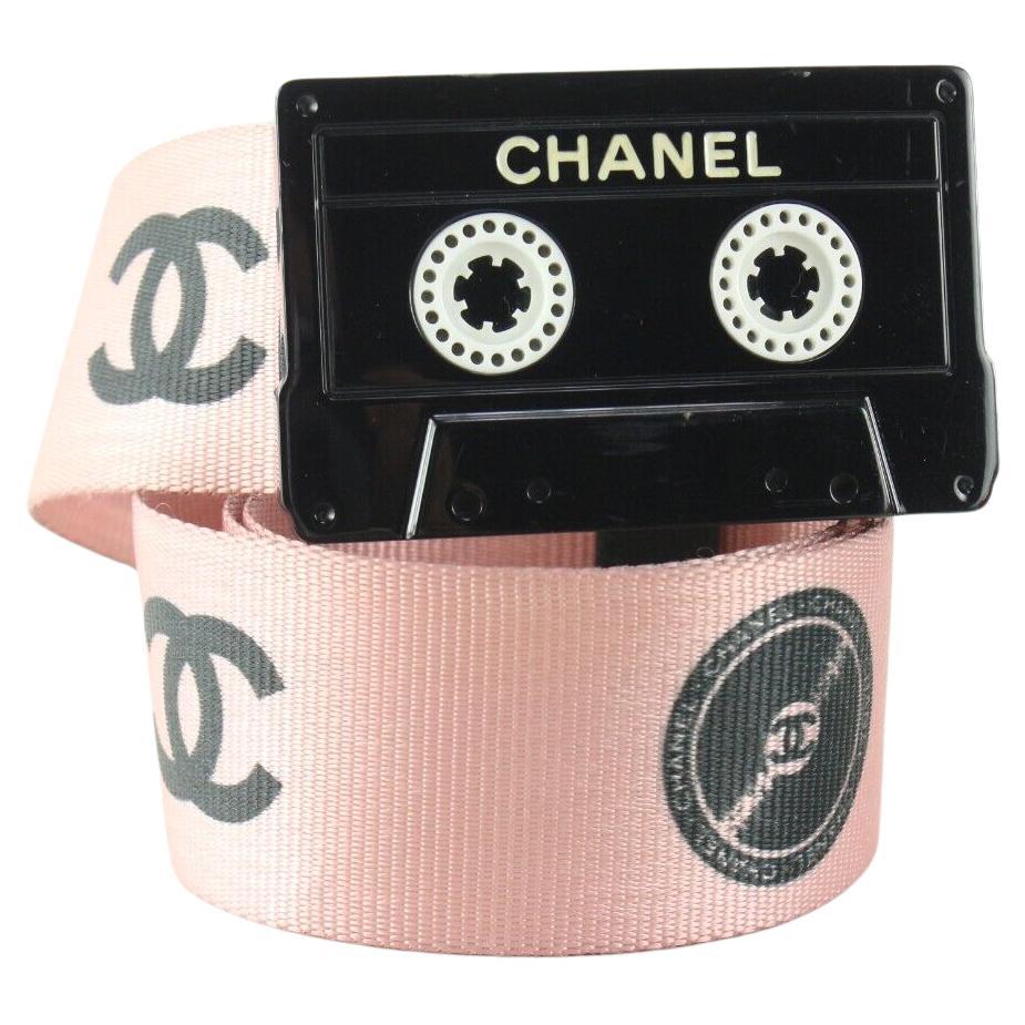Chanel 04P Size 75/30 Pink Cassette Tape Belt 1CC615K For Sale