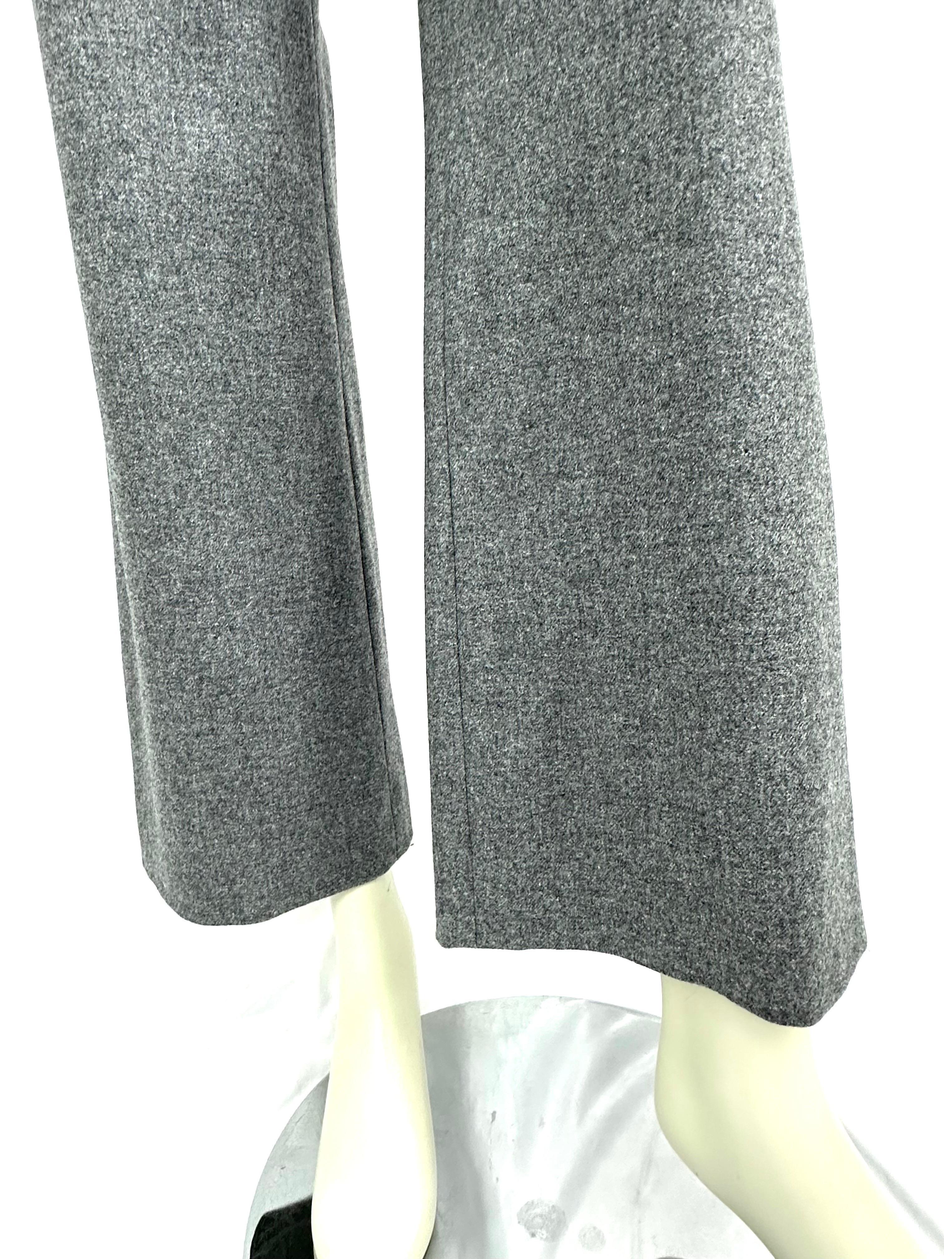 Chanel 05 A Hose aus grauer Wolle Größe 38 Damen im Angebot