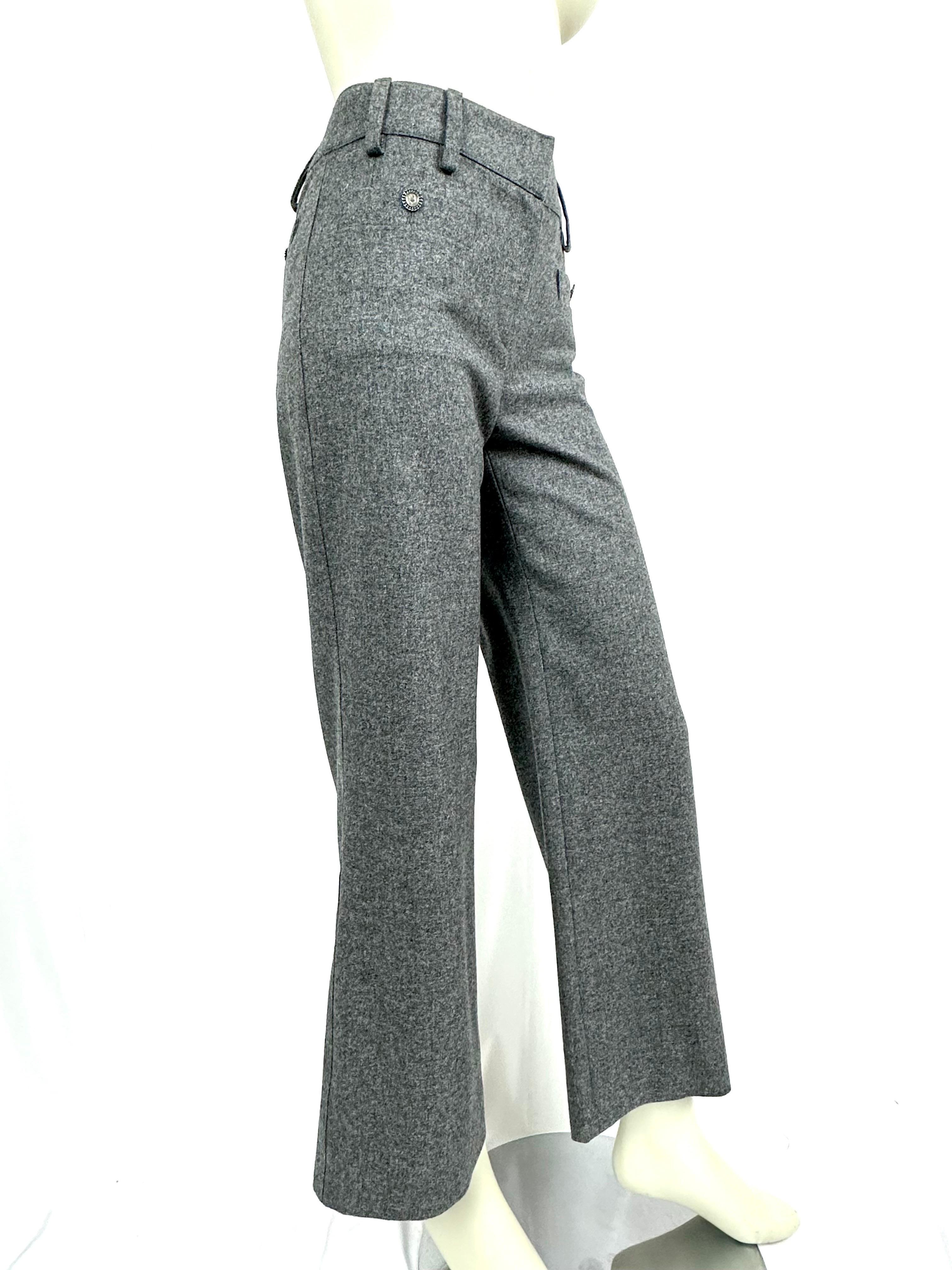 Chanel 05 A Pant grey wool size 38 For Sale 1