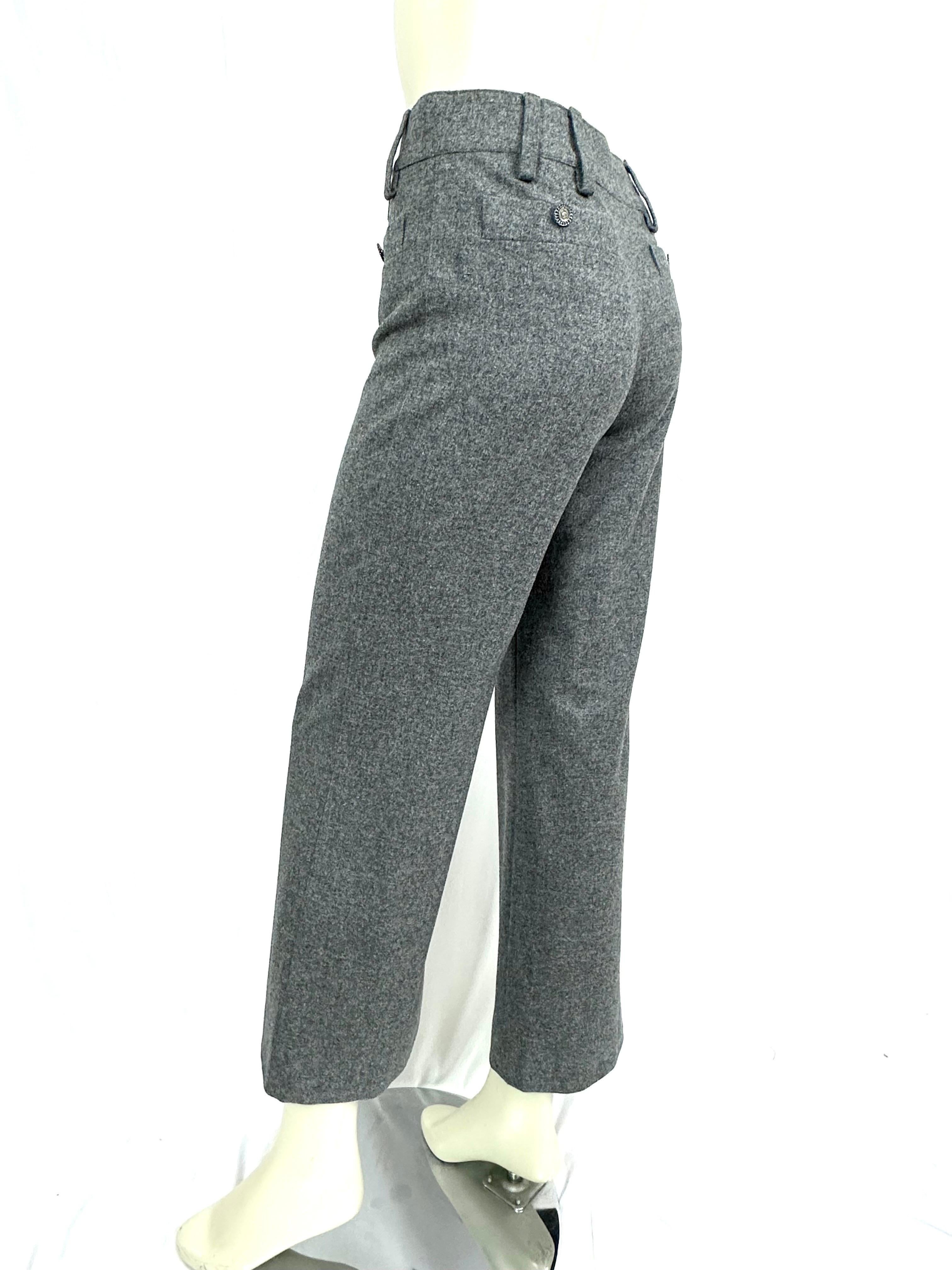 Chanel 05 A Pant grey wool size 38 For Sale 4