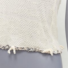 CHANEL 05C 100% cashmere cream CC logo intarsia knit camisole vest FR38 M