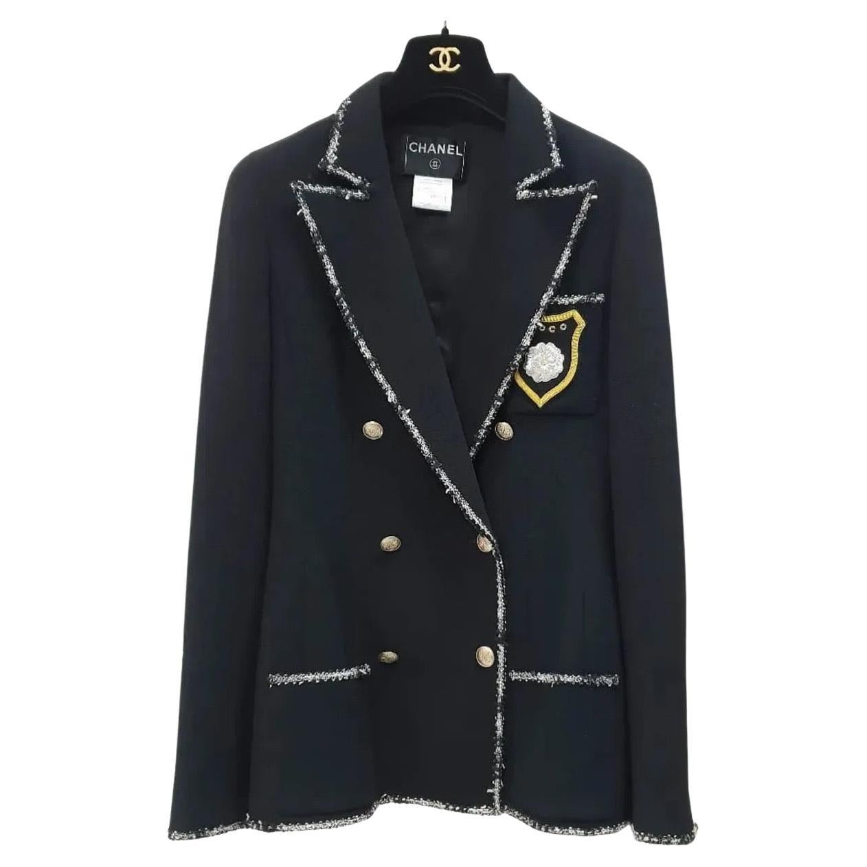 CHANEL 05C "Devil Wears Prada" Veste Coco en laine noire en vente
