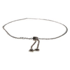 Chanel 05C Silver Enamel CC Cambon Chain Belt