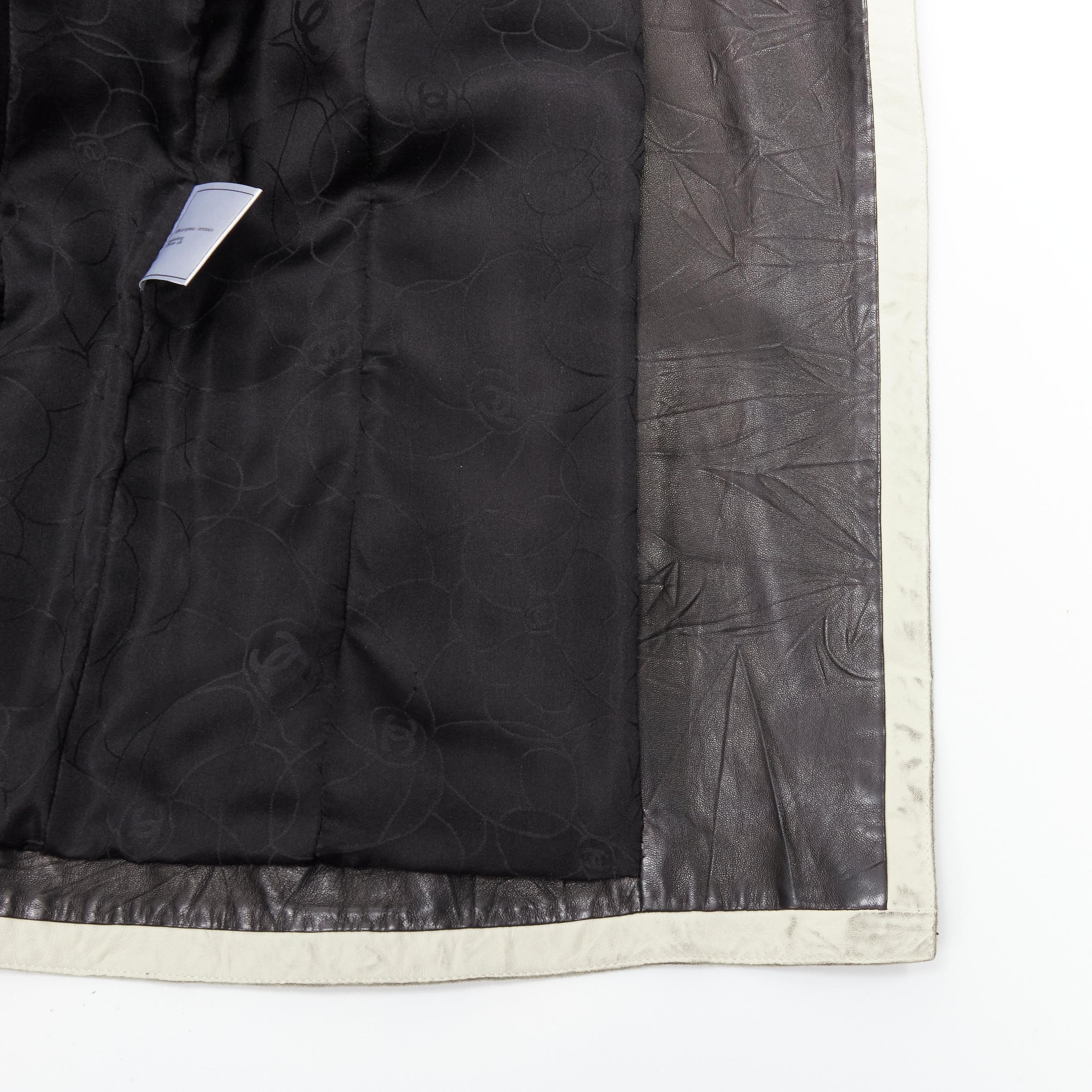 CHANEL 05P black crinkled creased lambskin leather 4-pocket jacket FR40 M 7