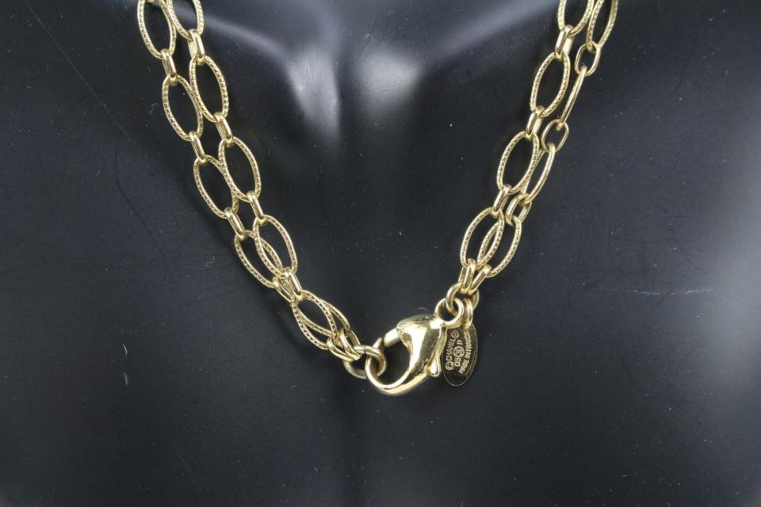Chanel 05P CC Logo Gripoix Gold Chain Necklace 98ck222s 4
