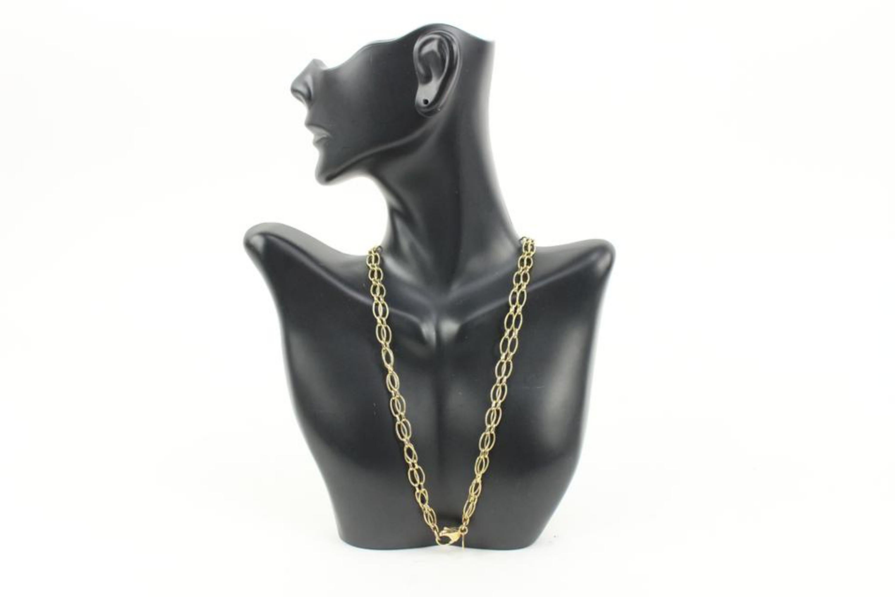 Gray Chanel 05P CC Logo Gripoix Gold Chain Necklace 98ck222s