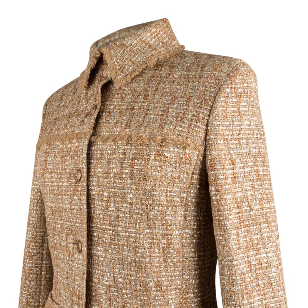Chanel 05P Jacket Metallic Gold Silver Tweed Single Breast 40 / 8  In Excellent Condition In Miami, FL