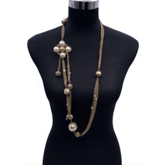 Chanel 06 Rare Faux Pearls Gold Metal Multi Chain Necklace or Belt