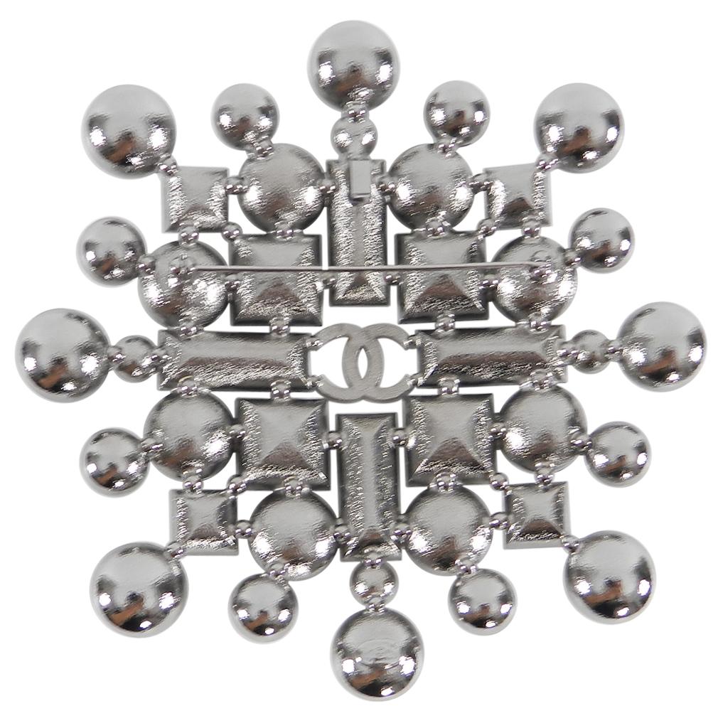 Chanel 06A Large Black, Clear, Grey, Crystal Statement Brooch Pin 4