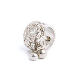 Chanel 06C Bague TDD53/54 Resort 06 Silver metal openwork Ring US6.75