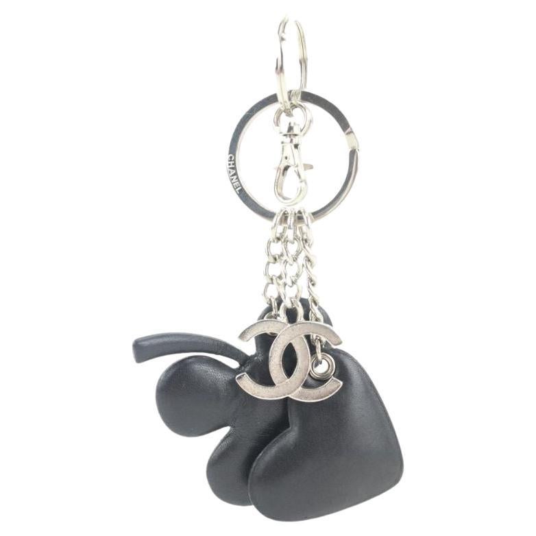Chanel 06c Coco CC LogoClover Heart Keychain Charm Pendant 862830 at 1stDibs