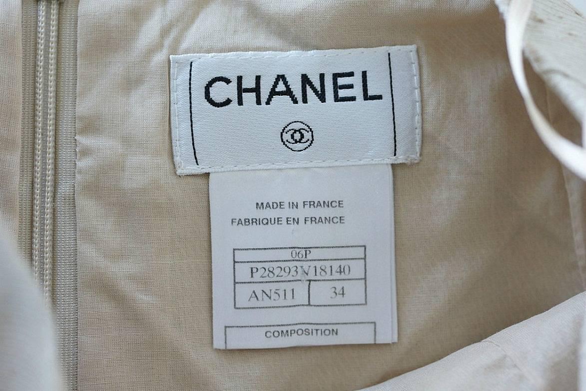 Chanel 06P Skirt Suit Raw Silk Stone Colour  36 Jacket 34 Skirt 2