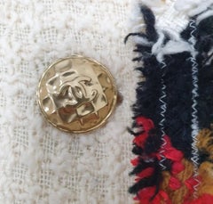 CHANEL 07A 2007 Tweed Braided Trim Metallic CC Logo Jacket Coat