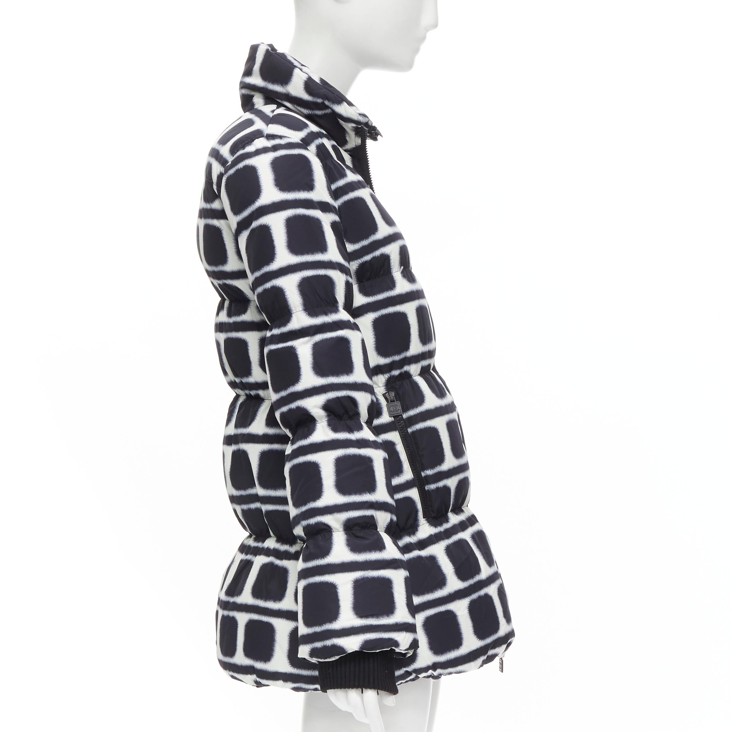 black and white checkered puffer jacket