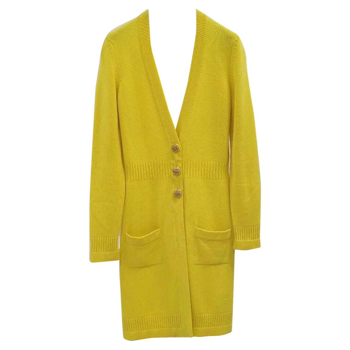 CHANEL 07A  Cashmere CC Logo Button Sweater