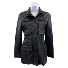 Chanel - 07A Herbst 2007 Schwarze Sport-Leder Utility-Jacke mit 8 Taschen - 34 US XS