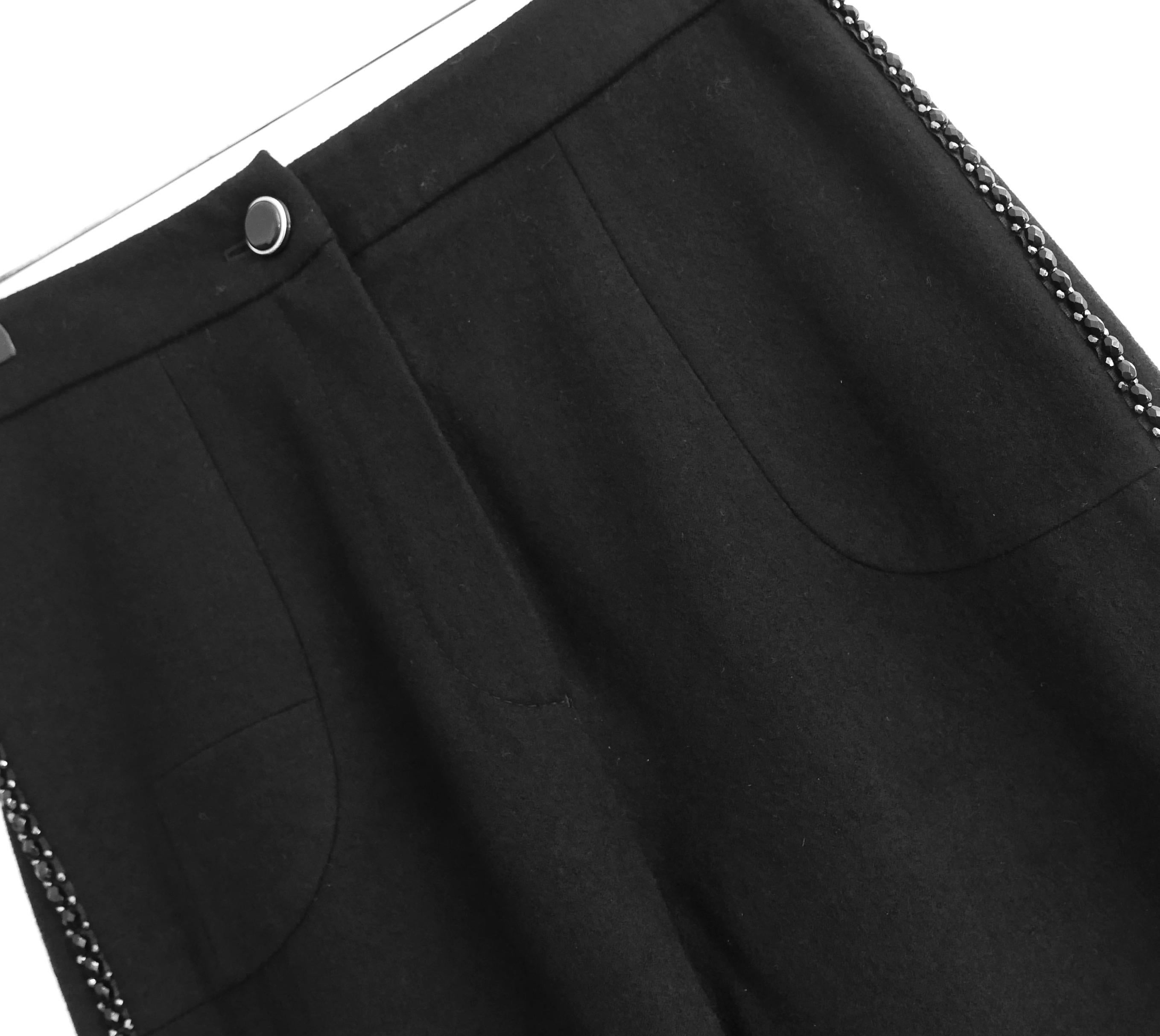 Women's Chanel 07A Paris-MonteCarlo Beaded Tuxedo Pants Trousers For Sale