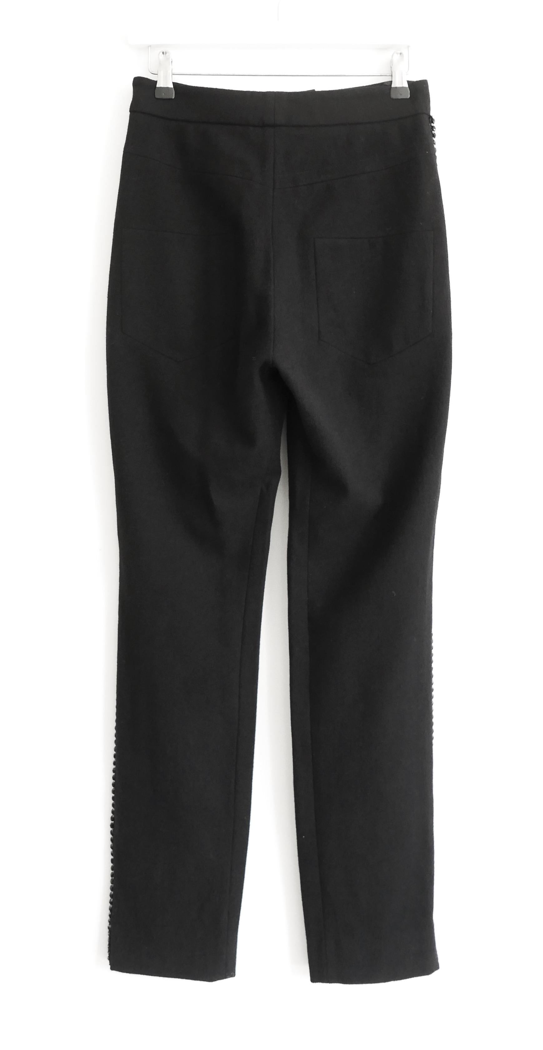 Chanel 07A Paris-MonteCarlo Beaded Tuxedo Pants Trousers For Sale 2